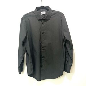 Calvin Klein Medium Grey Long Sleeve Casual Dress Shirt